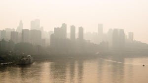 Smog in Chongqing, China