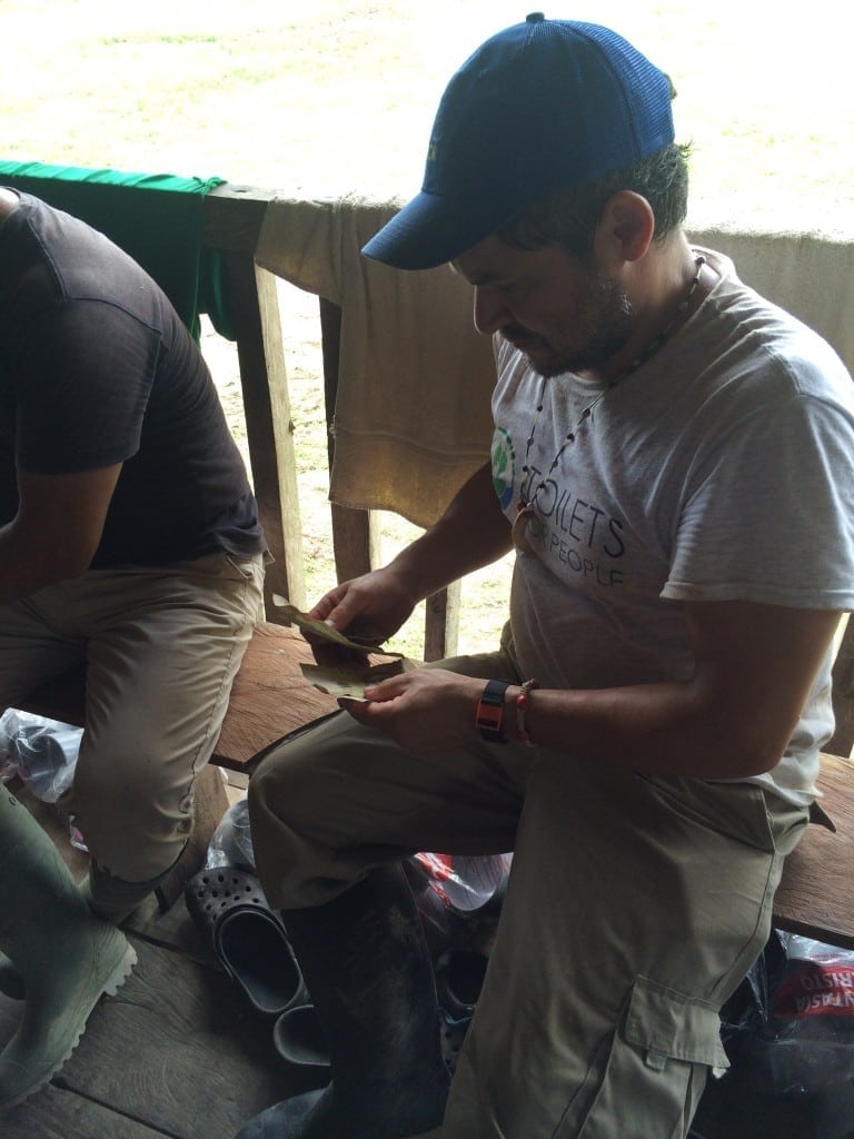 Building toilets in Peru