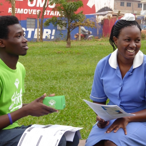 A nurse and patient use MyCard