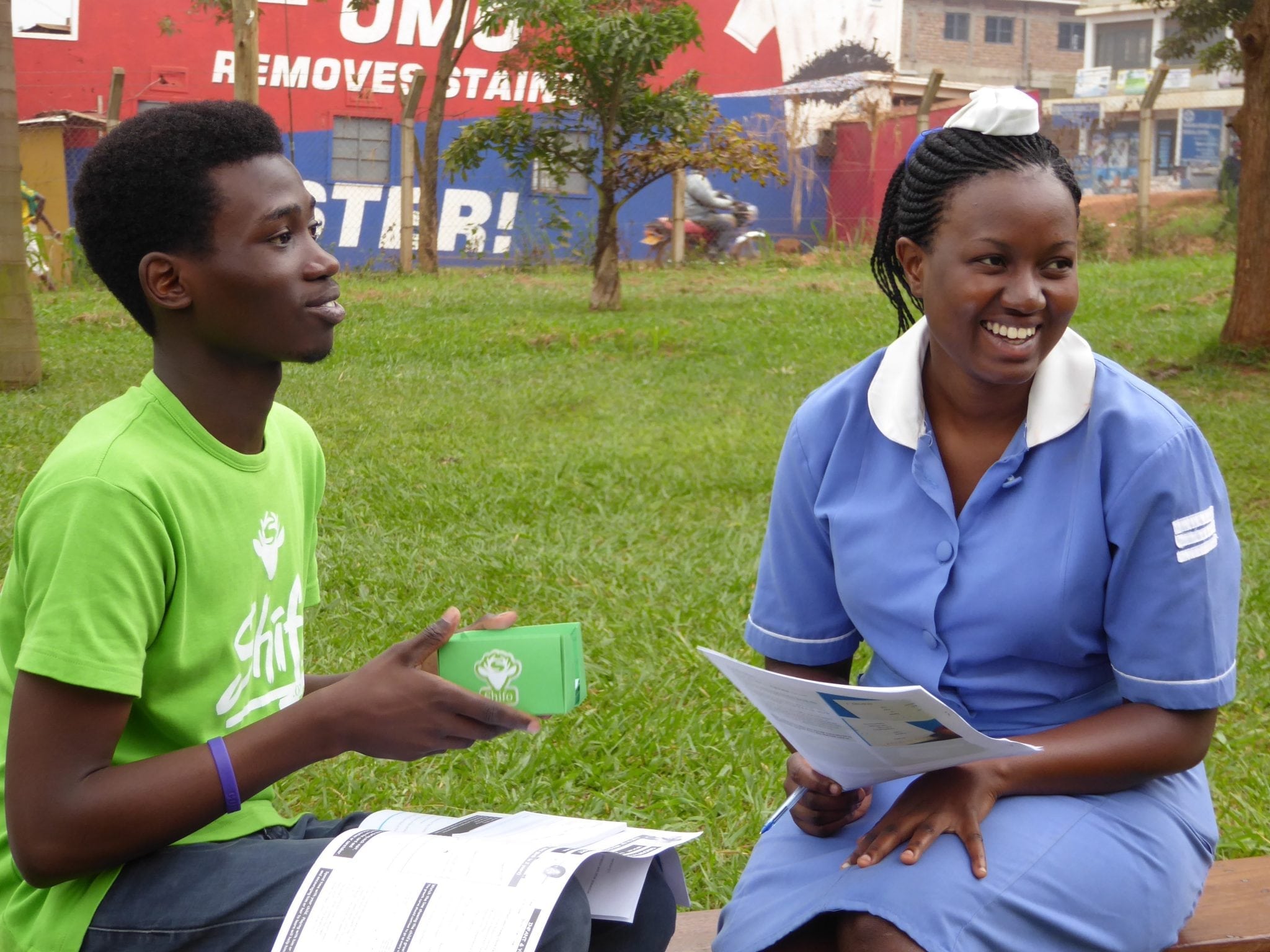 A nurse and patient use MyCard