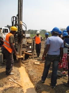 Drilling a borehole for a water well