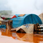 Image showing a UNHCR settlement affected by severe flooding.