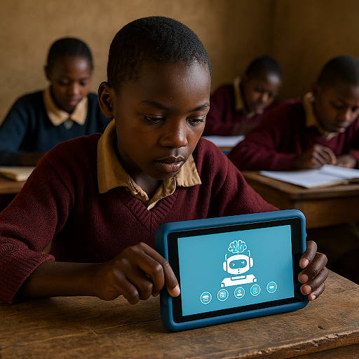 School children work at their desks